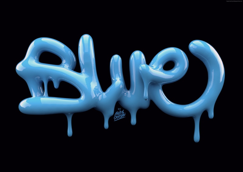 abstract, 3D, blue, 4k, 5k, typography, shape, font, 2K