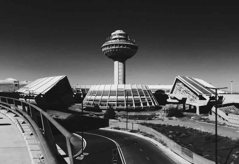 ariport, road, tower, zvartnots, flight, transportation, tall - high, building, clear sky, air, zvartnots international airport, spire, plane, armenia