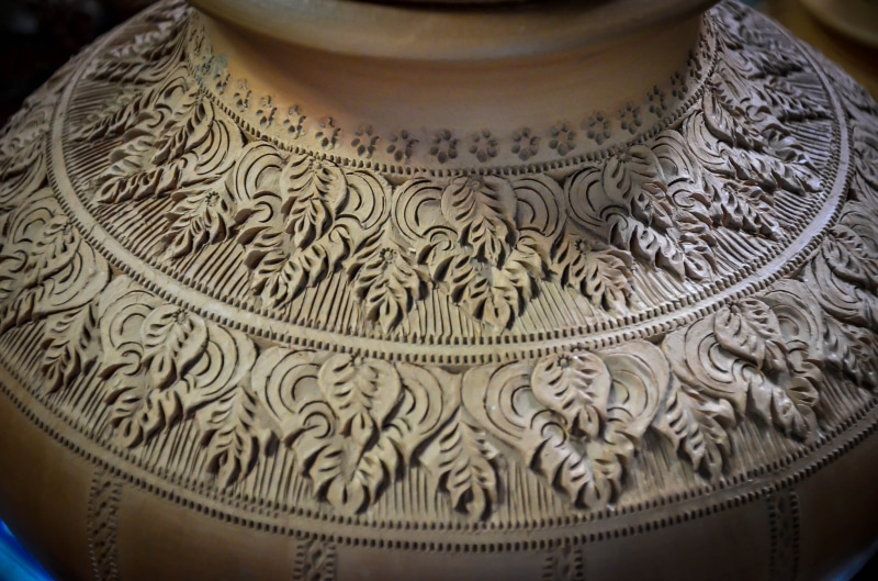 terracotta, creativity, decoration, pottery, ceramic, 2K, no people, floral pattern, container, mud, texture, clay, wealth, jug, earthenware, culture