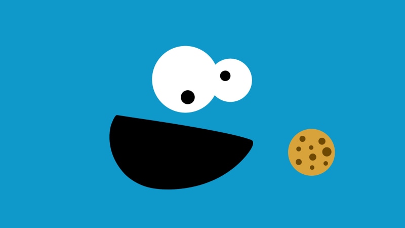 monster, cookie, 2K, sky, copy space, blue background, Cookie Monster, mid-air, paper, emotion, no people, anthropomorphic smiley face, arts culture and entertainment