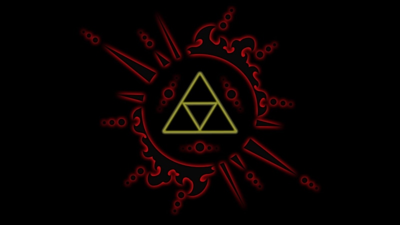 1080P, logo, close-up, triangle, Triforce, communication, illuminated, art and craft, creativity, green color, indoors, The Legend of Zelda, shape, studio shot