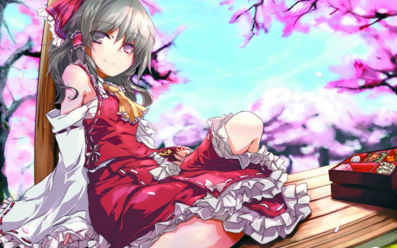 day, Hakurei Reimu, nature, anime girls, real people, girls, one person, young women, women, outdoors, 2K, casual clothing, lifestyles, females, focus on foreground