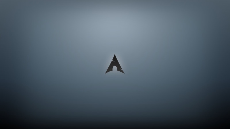 Archlinux, flying, black color, backgrounds, tranquility, arrow symbol, Linux, studio shot, no people, outdoors, copy space, nature, sky, gray, computer icon
