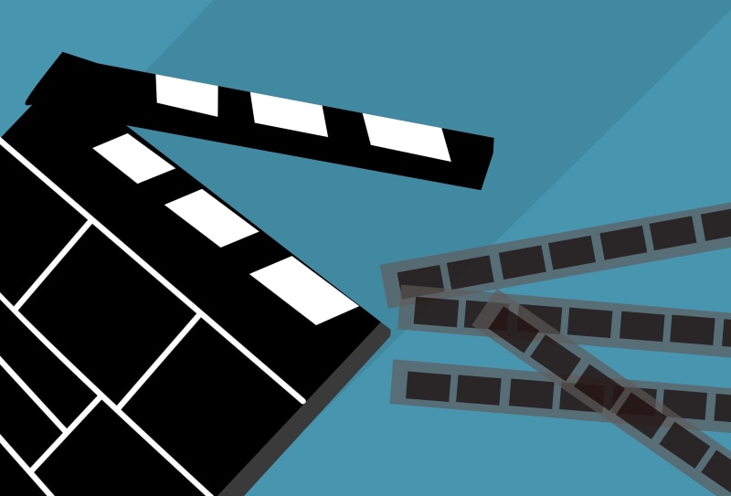 clapboard, outdoors, entrance, entertainment, 4K, clapper, film, negatives, pattern, hollywood, relating, strip, low angle view, production, facade, spool