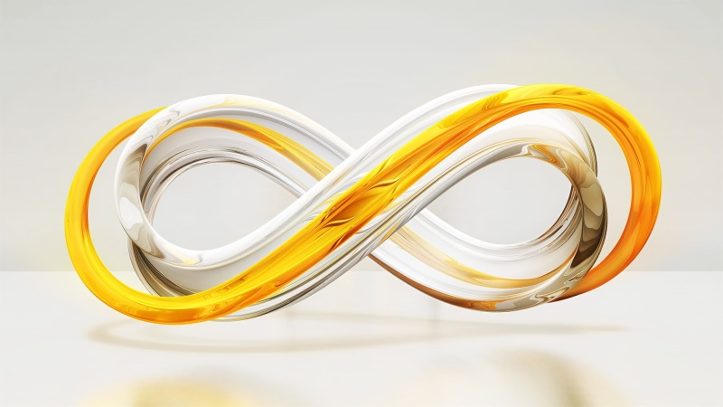 1080P, simple background, shapes, Mobius strip, render, digital art