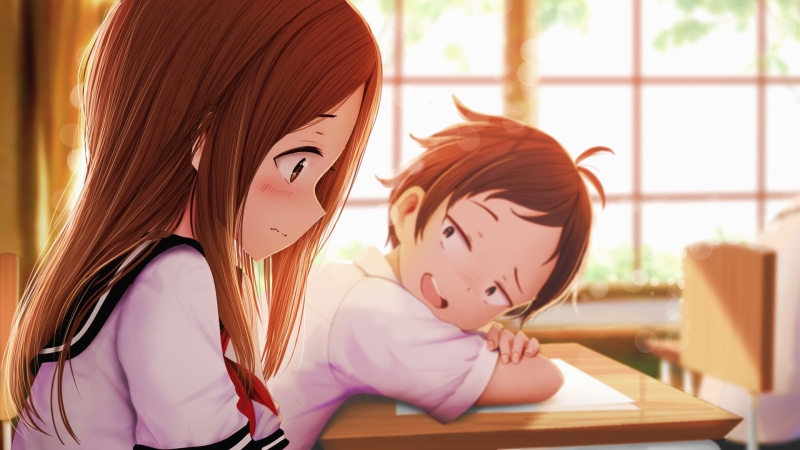 schoolgirl, Takagi-san, Nishikata, short hair, anime, 1080P, anime girls, school uniform, anime boys, Karakai Jouzu no Takagi-san