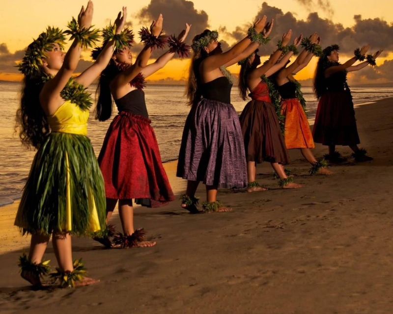 sand, dancers, ocean, hula, waikiki, tribal, dance, island, hawaii, luau, tropical, sun set, 1080P, hawaiian, dusk
