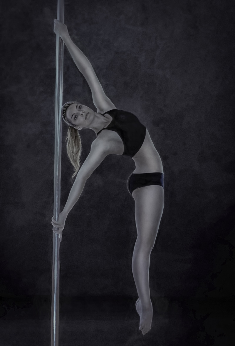 4K, balance, polidens, beautiful woman, skill, young women, full length, strip of plastic, healthy lifestyle, dance, practicing, girl, pole, sketch, pylon