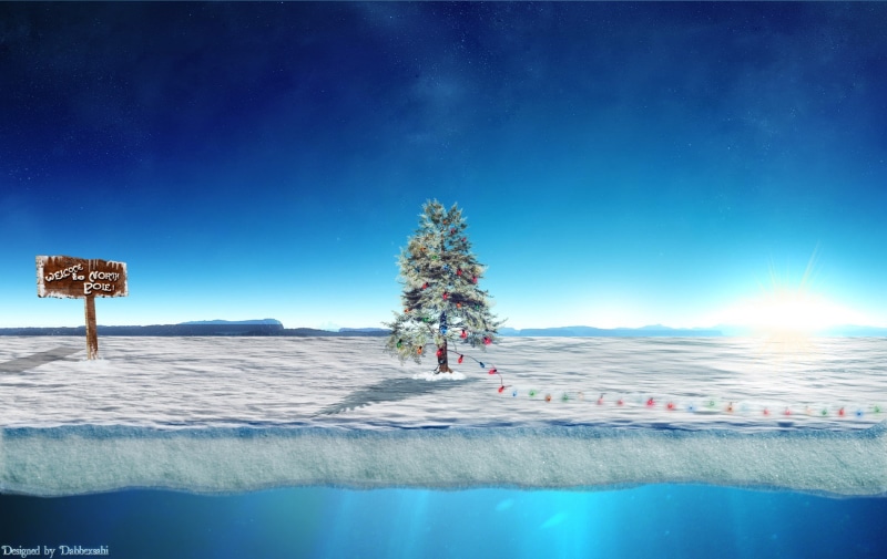 north pole, christmas, santa, santa claus, christmas tree, claus, tree, pole, 720P, winter, north, holidays, cold
