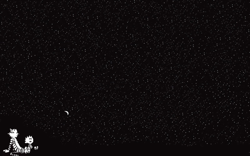 night, illustration, constellation, astrology, scenics - nature, low angle view, beauty in nature, infinity, Calvin and Hobbes, cartoon, space, 1080P