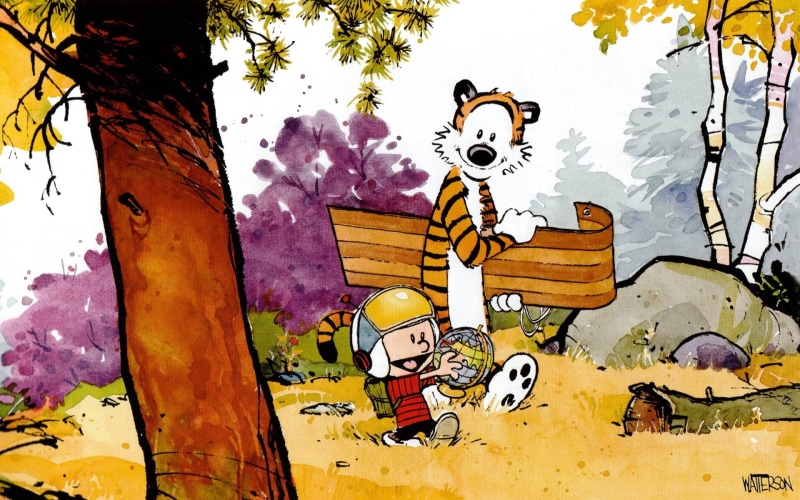 art and craft, Calvin and Hobbes, representation, wall - building feature, Bill Watterson, mural, plant, comics, close-up, 1080P, wall, female likeness