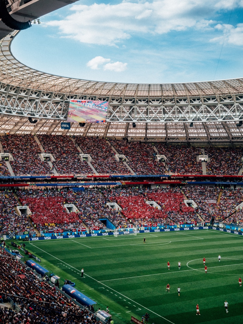 football field, nature, real people, football, moscow, world, 2018, cup, plant, building exterior, world cup, soccer, 4K, cheering, soccer field, player