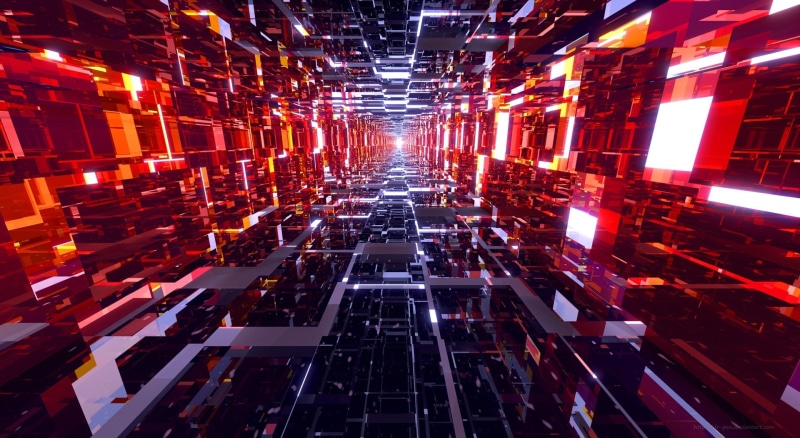 building, blender, illustration, futuristic, mirrored, 1920x1080, black, 3D, red, abstract, transportation, communication, squares, digital, 1080P, future