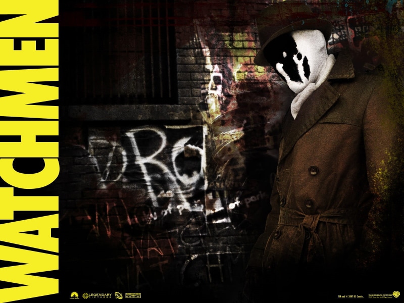 obscured face, graffiti, real people, mask, clothing, unrecognizable person, architecture, men, disguise, text, one person, movies, Rorschach, human face