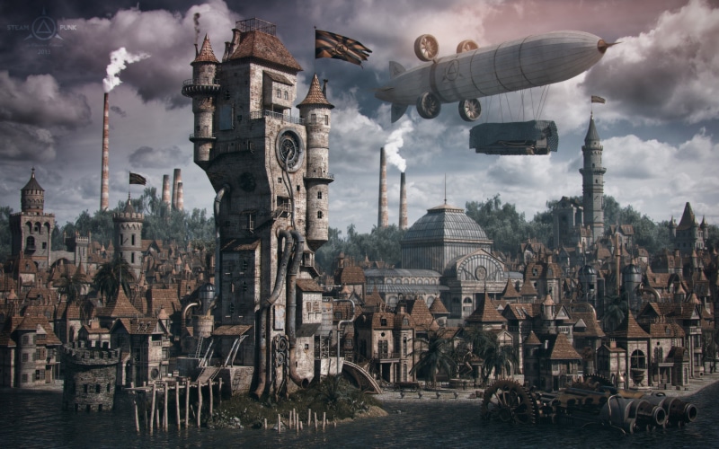 skyscraper, travel, steampunk, nature, outdoors, day, belief, sky, no people, place of worship, travel destinations, spirituality, town, cloud - sky