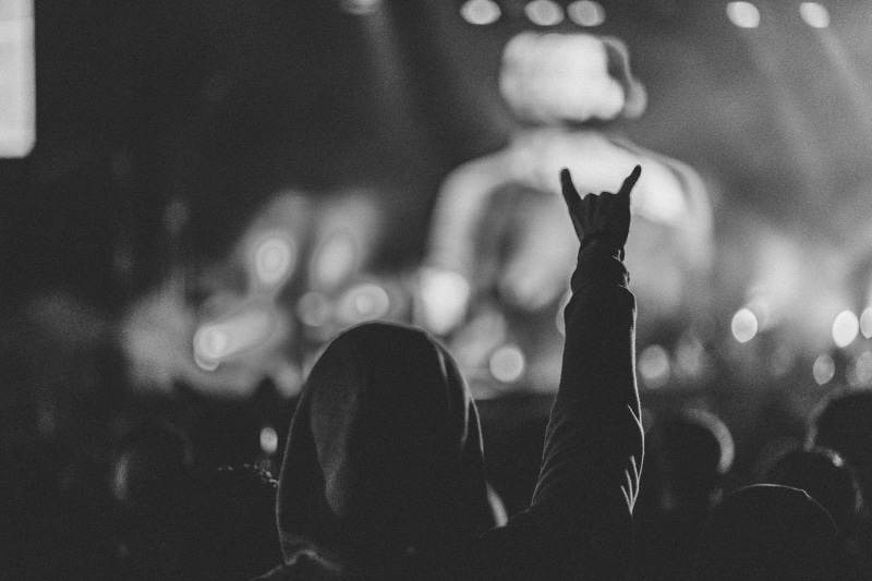 audience, grey, festival, nightlife, person, event, excitement, music festival, group of people, leisure activity, hand raised, photography, rock, dark