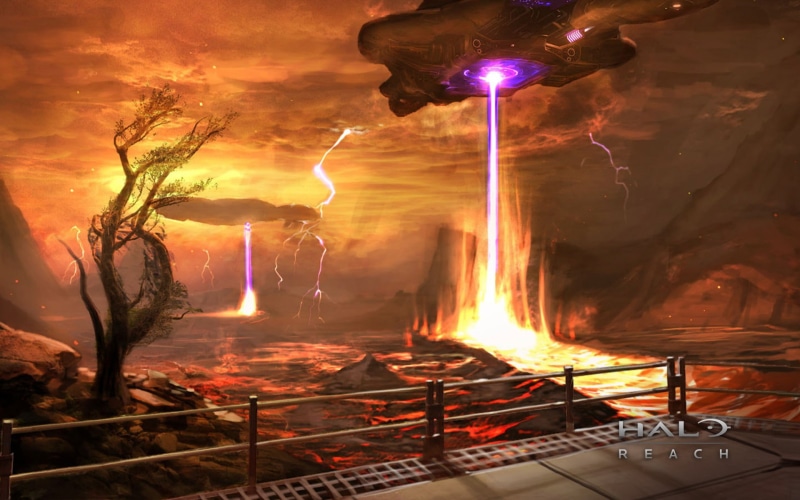 1080P, hd, spaceships, video games, halo, poster, reach, drawing