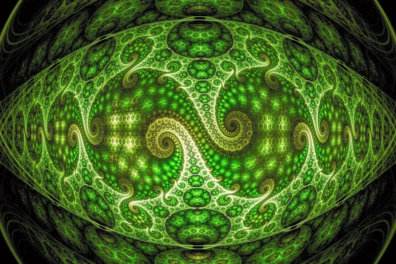 curve, surrealism, optical illusion, green Color, space, computer Graphic, shiny, multi Colored, science, futuristic, 2K, backdrop, design, nature, complexity