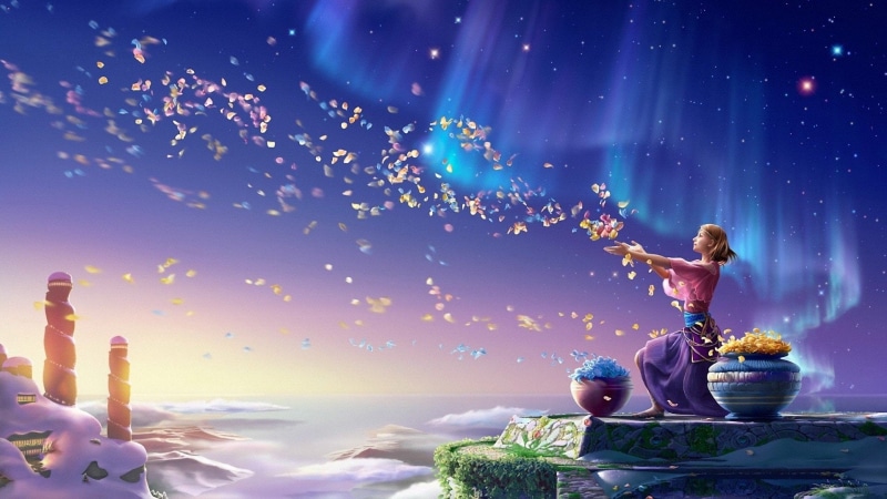 Kagaya, adult, sky, blue, arms raised, women, hand, digital composite, limb, celebration, night, human limb, 1080P, young women, Yutaka, outdoors, human arm