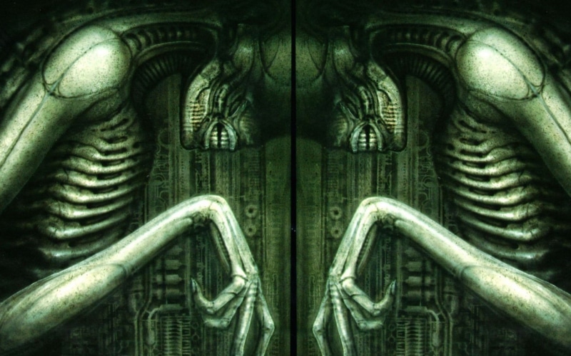 door, illuminated, representation, Alien (movie), full frame, metal, indoors, backgrounds, design, entrance, art and craft, H. R. Giger, close-up, pattern