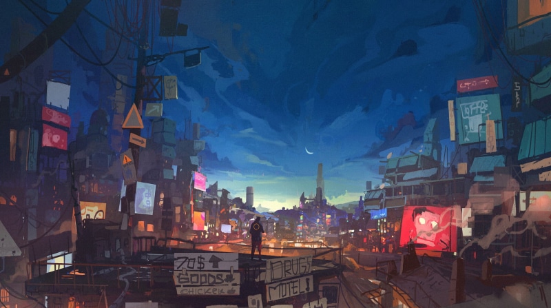 artwork, cityscape, 1080P, city, Ismail Inceoglu