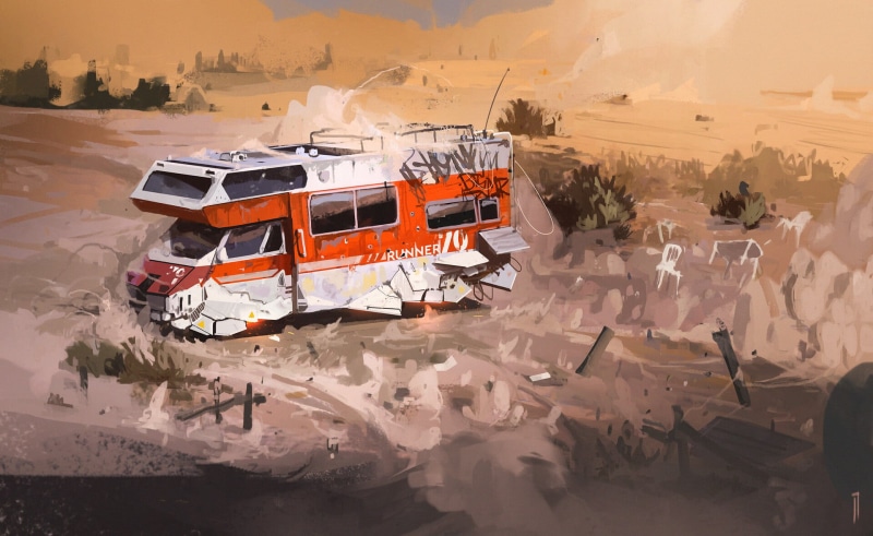 vehicle, 1080P, artwork, Ismail Inceoglu