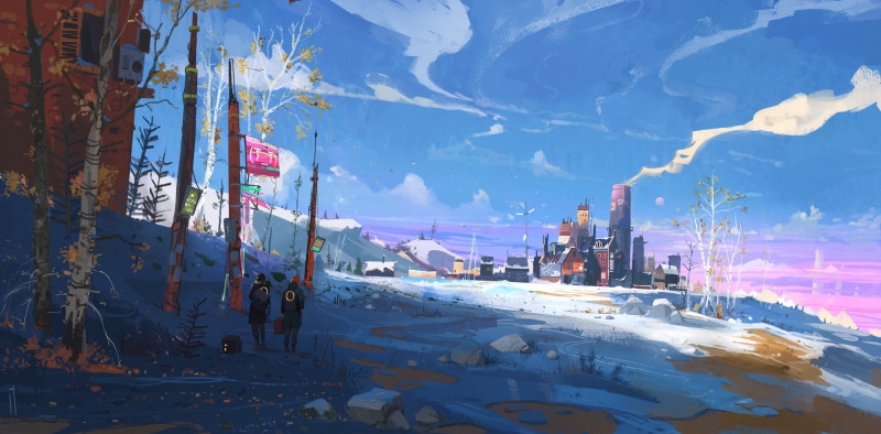 futuristic, winter, 1080P, Ismail Inceoglu, digital art