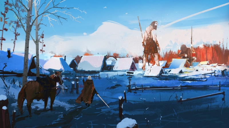 fan art, Geralt of Rivia, digital art, giant, digital painting, Ismail Inceoglu, 1080P, video games, video game art, The Witcher, video game characters