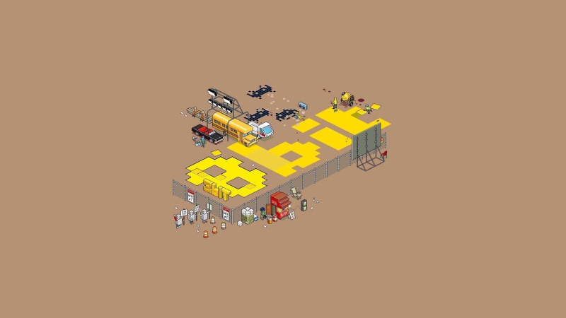 artwork, 1080P, wireless technology, colored background, yellow, nature, transportation, toy, communication, isometric, multi colored, cut out, pixels