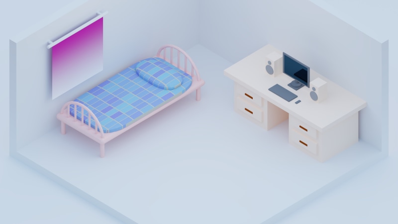 toy, computer, 3D, studio shot, close-up, colorful, indoors, minimalism, 4K, shape, room, white background, isometric, Blender, high angle view, portable information device
