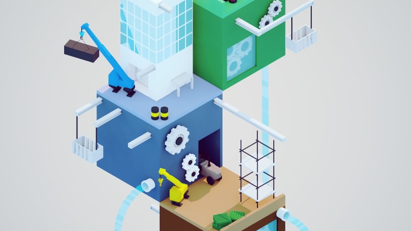 low poly, architecture, white background, house, architectural model, isometric, indoors, building, wall - building feature, 1080P, complexity, miniature
