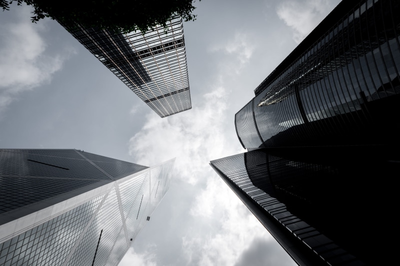 day, hong kong, city, financial district, 4K, metropolis, nature, tower, corporate, building, bank of china tower, china, built structure, office building exterior