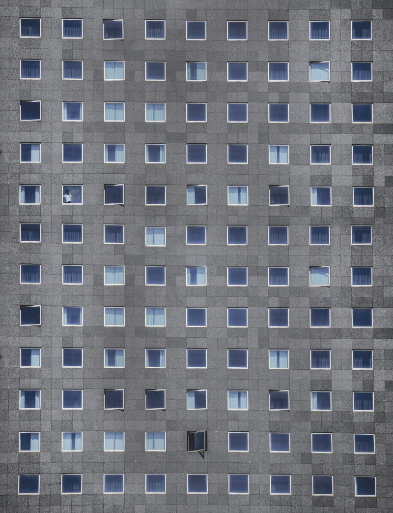 office building exterior, low angle view, skyscraper, street, housing, property, exterior, house, city, estate, building, structure, Modern, view, cityscape