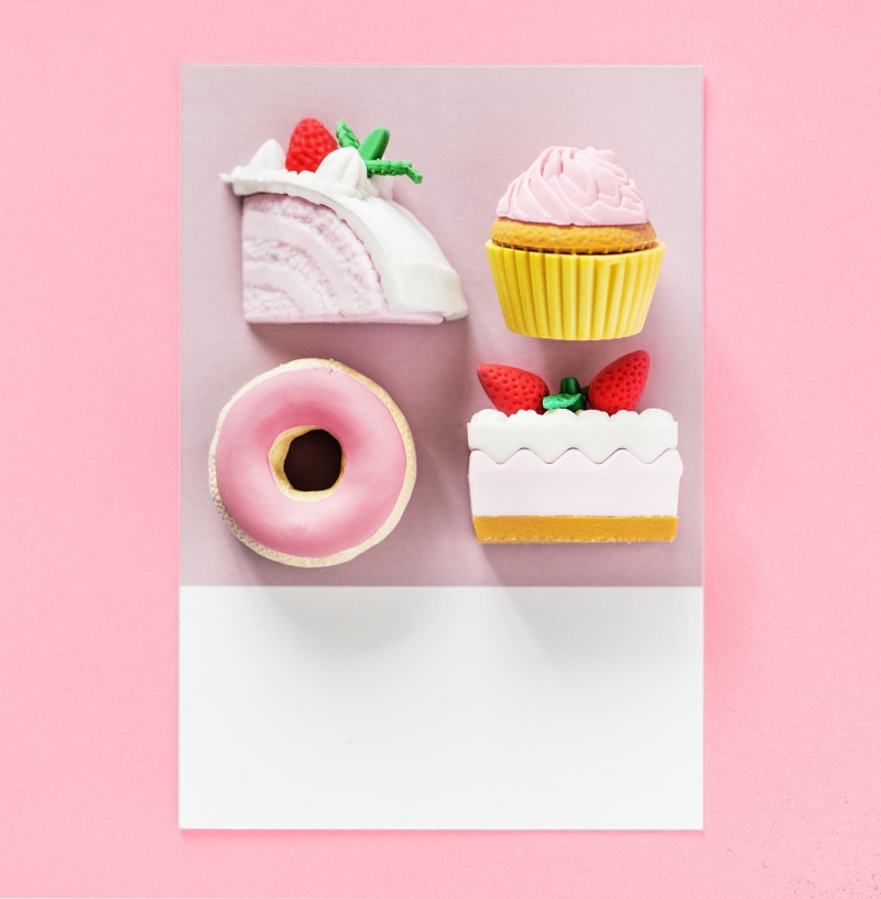 colorful, four, cake, multi colored, sweet food, strawberry, icing, 2K, object, ready-to-eat, sweet, red, micro, isolated, art, choice, unhealthy eating