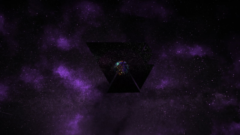 colorful, space art, space, geometry, geometric figures, 1080P, stars, dark, planet