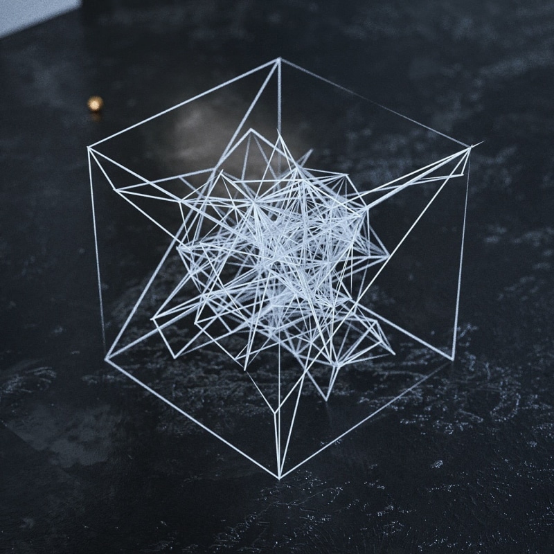 3D, lines, geometric figures, digital, square, 720P