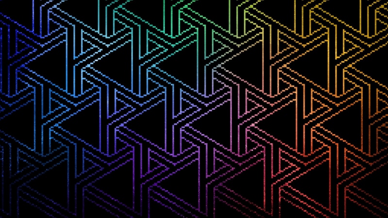 720P, geometric figures, geometry, pixel art, triangle, pixels, square