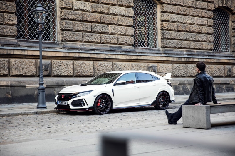 720P, adult, building exterior, architecture, day, built structure, people, road, honda civic type r, lifestyles, car, outdoors, city, motor vehicle, transportation
