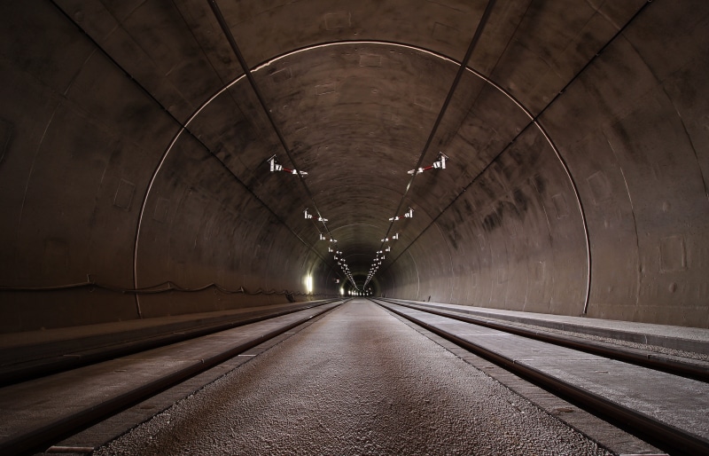 light at the end of the tunnel, the way forward, long, rail transportation, empty, absence, lighting equipment, diminishing perspective, subway, public transportation