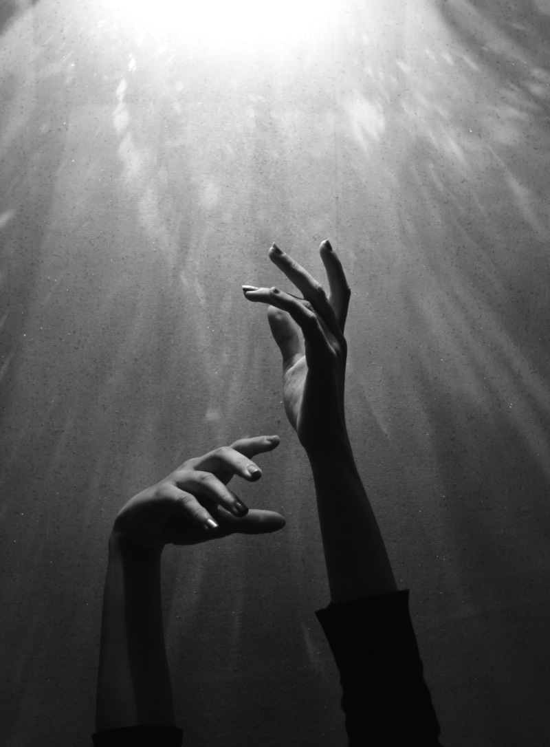 female, communication, hand, dark, hands, corridor, human body part, reaching, lifestyles, sunlight, black and white, human arm, adult, abstract, dance