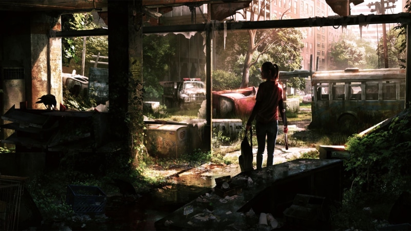 overgrowth, red, video games, apocalypse, s, hd, shirt, 1080P, us, abandon, deserted, the, drawing, last, women