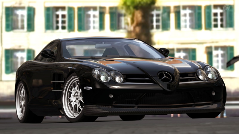 no people, Gran Turismo 5, architecture, reflection, wealth, built structure, car, luxury, modern, sports car, chrome, Mercedes-Benz SLR, silver colored