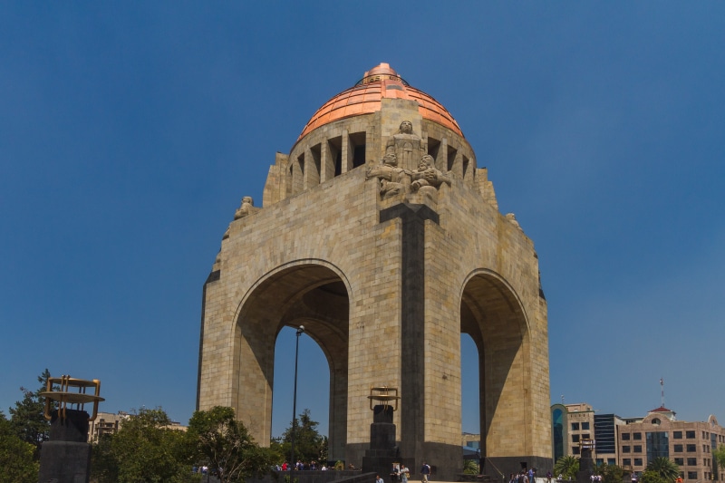 national, nature, revolution, blue, old, day, sands, built structure, building exterior, no people, tourism, white, monument, building, arch, mexico, historic