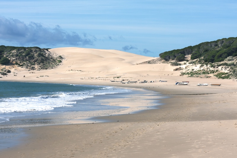 coastline, daytime, scenics - nature, outdoors, idyllic, tranquil scene, seaside, spain, motion, 5K, ocean, wave, dune, promontory, shore, sky, no people