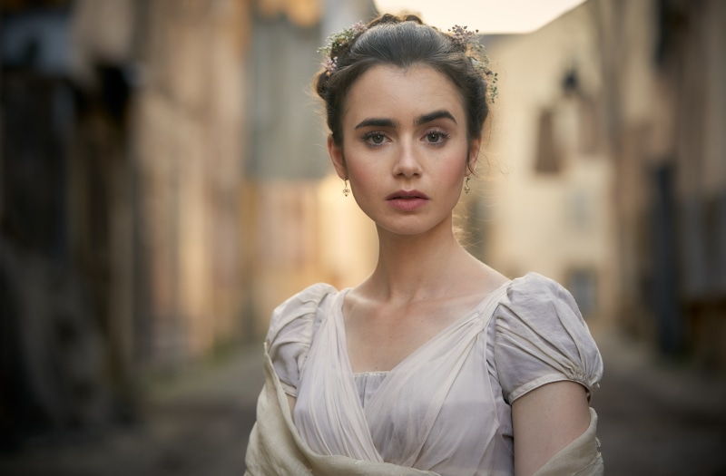 brunette, portrait, 4K, actress, celebrity, Lily Collins, depth of field, women