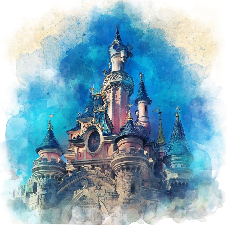 childhood, religion, paris, architecture, spire, textured effect, story, vacation, spirituality, building exterior, blue, fantasy, painting, low angle view