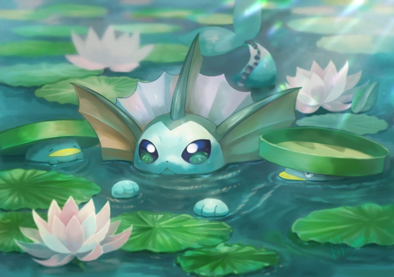 Lotad (Pokémon), Vaporeon (Pokémon), 4K, Pokémon