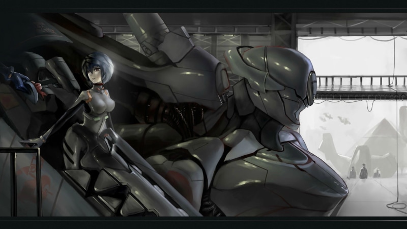 anime, evangelion, neon, 1080P, cartoon/comic, drawing, genesis, hd