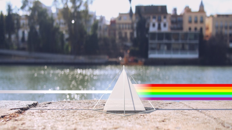 Day, River, Rock, Dark side of the moon, 1080P, Triangle, The Dark Side of the Moon, Music, Prism, Pink Floyd, Triangular prism