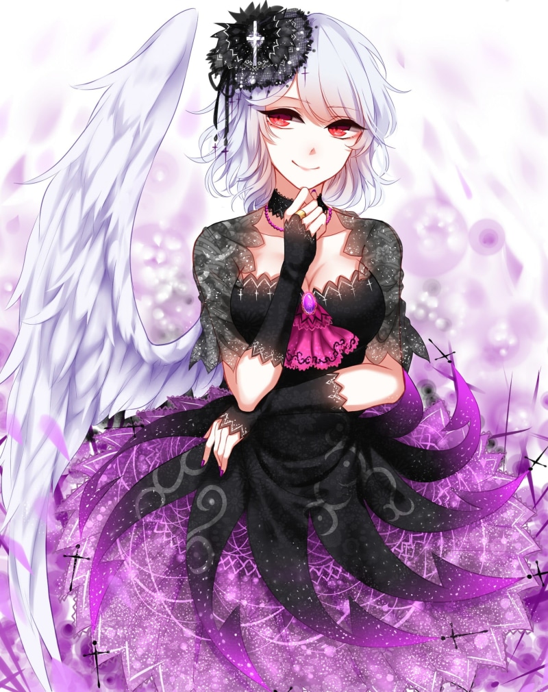 anime, women, white hair, full length, warm clothing, white, pink color, short hair, lifestyles, fashion, clothing, contemplation, real people, lolita fashion